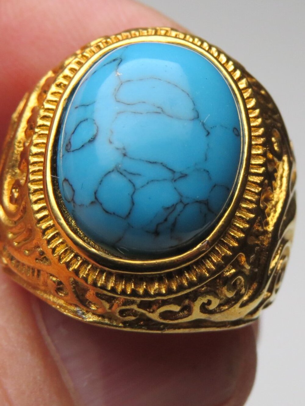 14k Turquoise Men's Ring